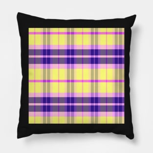 Vaporwave Aesthetic Ossian 1 Hand Drawn Textured Plaid Pattern Pillow