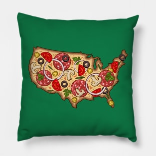USA Pizza Map Pillow