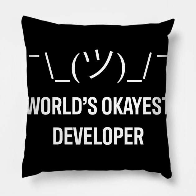 Developer World Okayest Developer Pillow by thedevtee