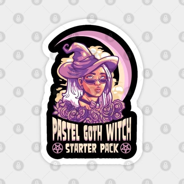 Pastel Goth Witch Anime Manga Girl Magnet by creative