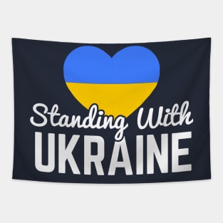 Standing With Ukraine, Ukrainian Flag Heart Tapestry