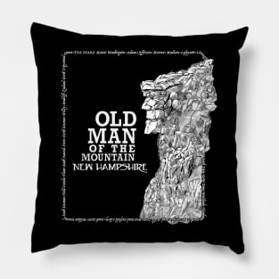 Old Man of the Mountain New Hampshire naturally formed granite profile Pillow