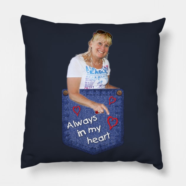 Always in my heart pocket Navy Pillow by ExplOregon