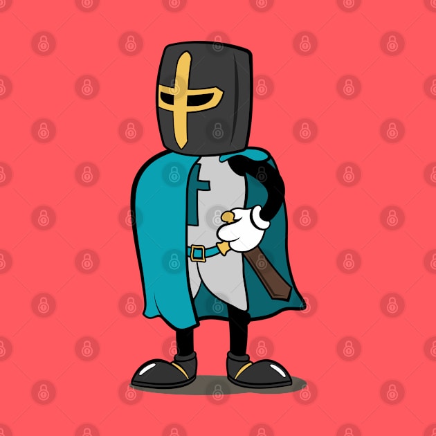 Teutonic Knight Cartoon (Player 5 colors, teal) by Koyaanisqatsian