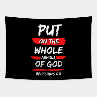 Put On The Whole Armour Of God | Christian Typography Tapestry