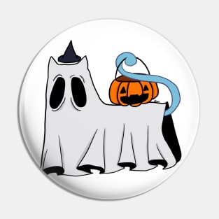 Trick-Or-Treat Ghost Cat Pin