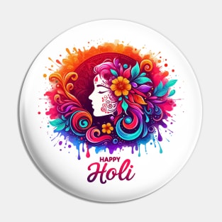 Happy Holi Festival India Pin