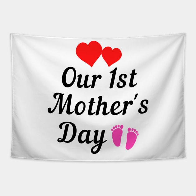 Our first mothers day Tapestry by Cute Tees Kawaii