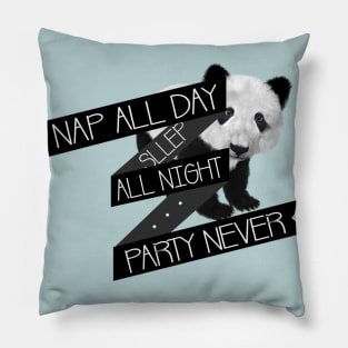 Nap All Day Sleep All Night Party Never Pillow