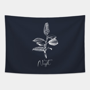 Night. Graphic image of ficus for designs. Tapestry