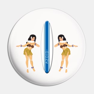 Hula Girls with Surfboard Pin