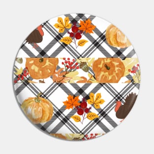 Happy Thanksgiving (Plaid Pumpkin) Pin