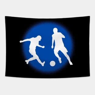 Soccer Player Footballer Training Duel Tapestry