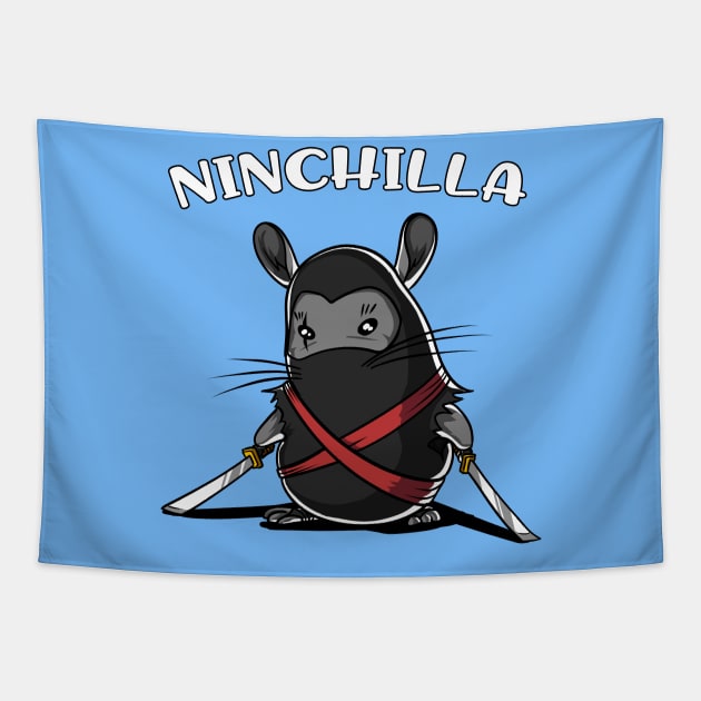 Ninchilla Chinchilla Ninja Tapestry by underheaven