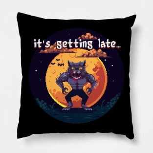 Lunar Transformation: Pixel Art Encounter with the Werewolf Pillow