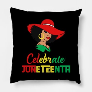 African Black Girl Toddler Girls Kids Celebrate Juneteenth Pillow