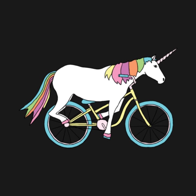 unicorn riding bike by Xizin Gao