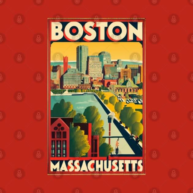 A Vintage Travel Art of Boston - Massachusetts - US by goodoldvintage