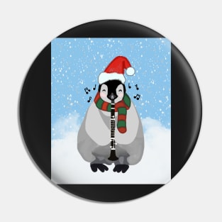 Holiday Clarinet Penguin Pin