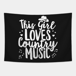 This Girl Loves Country Music Lover Western Hat Musician product Tapestry