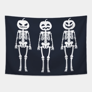 three pumpkin head zombies Tapestry