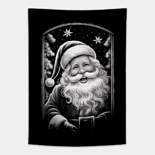 Santa Claus Night Scene Window Pictures for Chalk Marker Tapestry