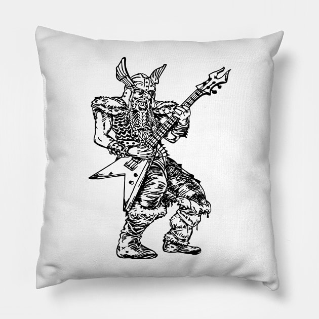 SEEMBO Viking Playing Guitar Guitarist Musician Music Band Pillow by SEEMBO