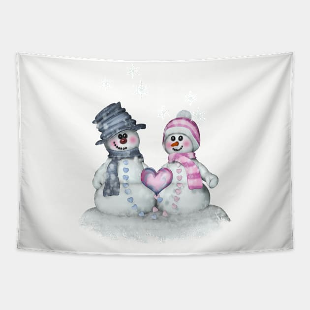 Schneemann und Frau Tapestry by AndreaTiettje