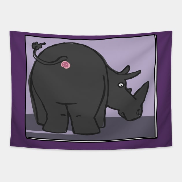 Butts Butts Butts - Rhino Tapestry by duckandbear