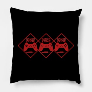 Gamer Red Minimalist Aesthetic Design Pillow