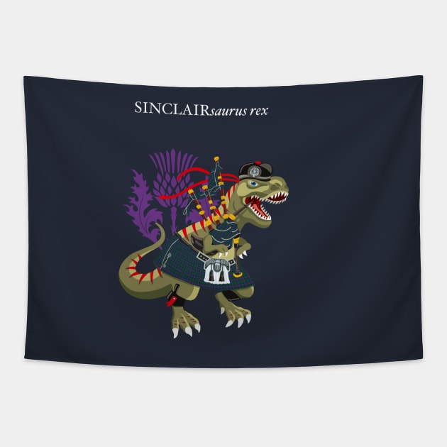 Clanosaurus Rex SINCLAINsaurus Rex clan Sinclair Family Tartan Tapestry by BullShirtCo