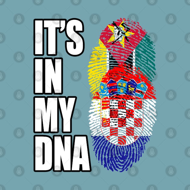 Croatian And Mozambican Mix DNA Flag Heritage by Just Rep It!!