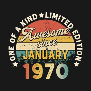 Born In January 1970 51st Birthday Vintage 51 Years Old Gift T-Shirt