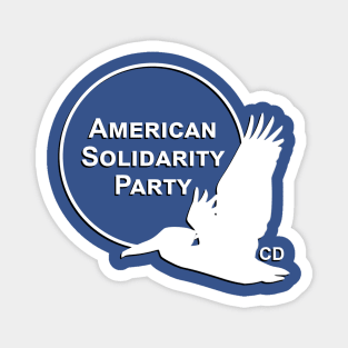 American Solidarity Party White Logo Magnet