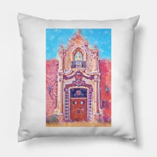 Pastel Train Station Door Pillow