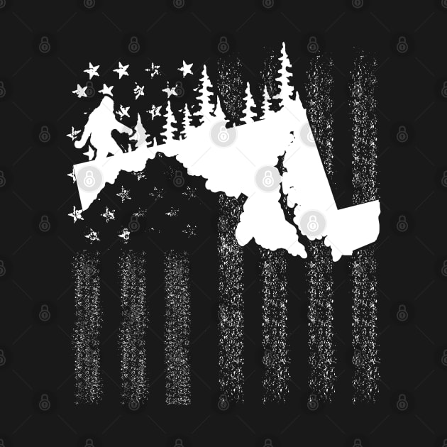 Maryland Bigfoot American Flag by Tesszero