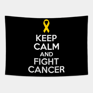 Keep Calm and Fight Cancer - Gold Ribbon Tapestry