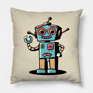 retro robot Pillow