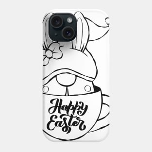 Cute bunny gnome ,happy Easter cartoon, Cartoon style. Phone Case