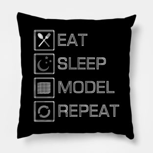 Eat Sleep Model Repeat Pillow