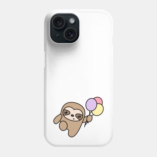 Funny sloth with three balloons Phone Case