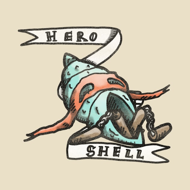 Hero shell! - vintage 90s shirt - parody super hero design by DopamineDumpster