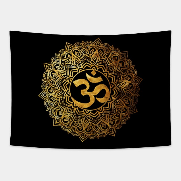 'Sacred Gold Mandala Spiritual Yoga' Awesome Yoga Gift Tapestry by ourwackyhome