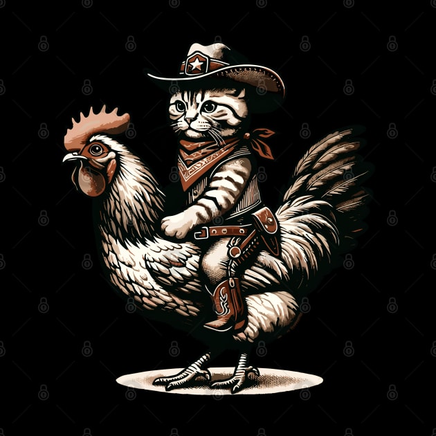 Meowdy Cat Riding Chicken by VisionDesigner