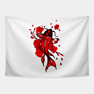 Red Koi Carp Tapestry