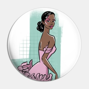 afro american mermaid in rose fashion Pin