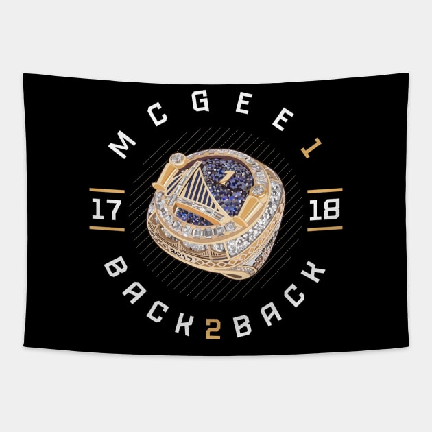 JaVale McGee 1 Back 2 Back Championship Ring 2017-18 Tapestry by teeleoshirts