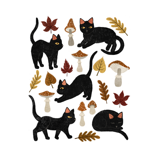 Discover autumn cat magic - Black Cat - T-Shirt