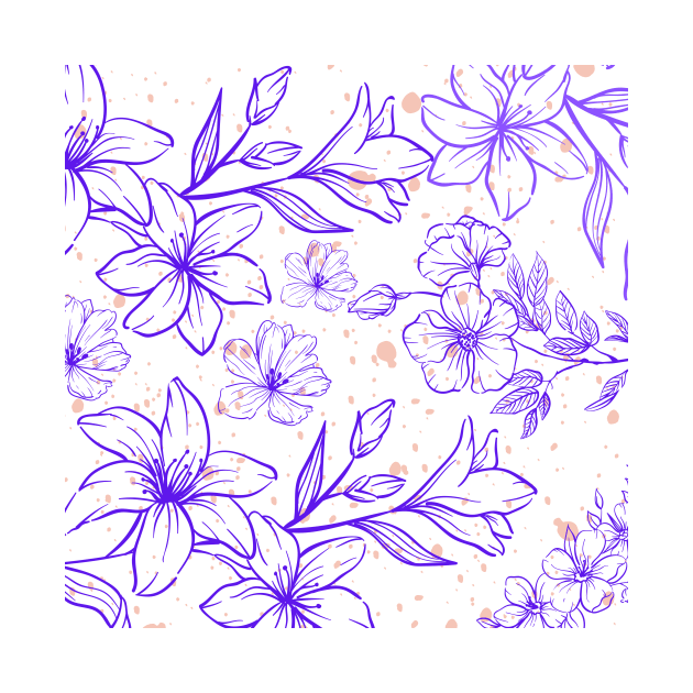 Flower and Leaves pattern illustration background by chrstdnl