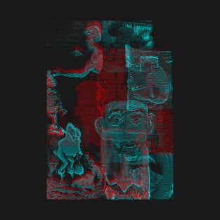 Digital Glitch Art Cursed Internet Image Design #1 T-Shirt